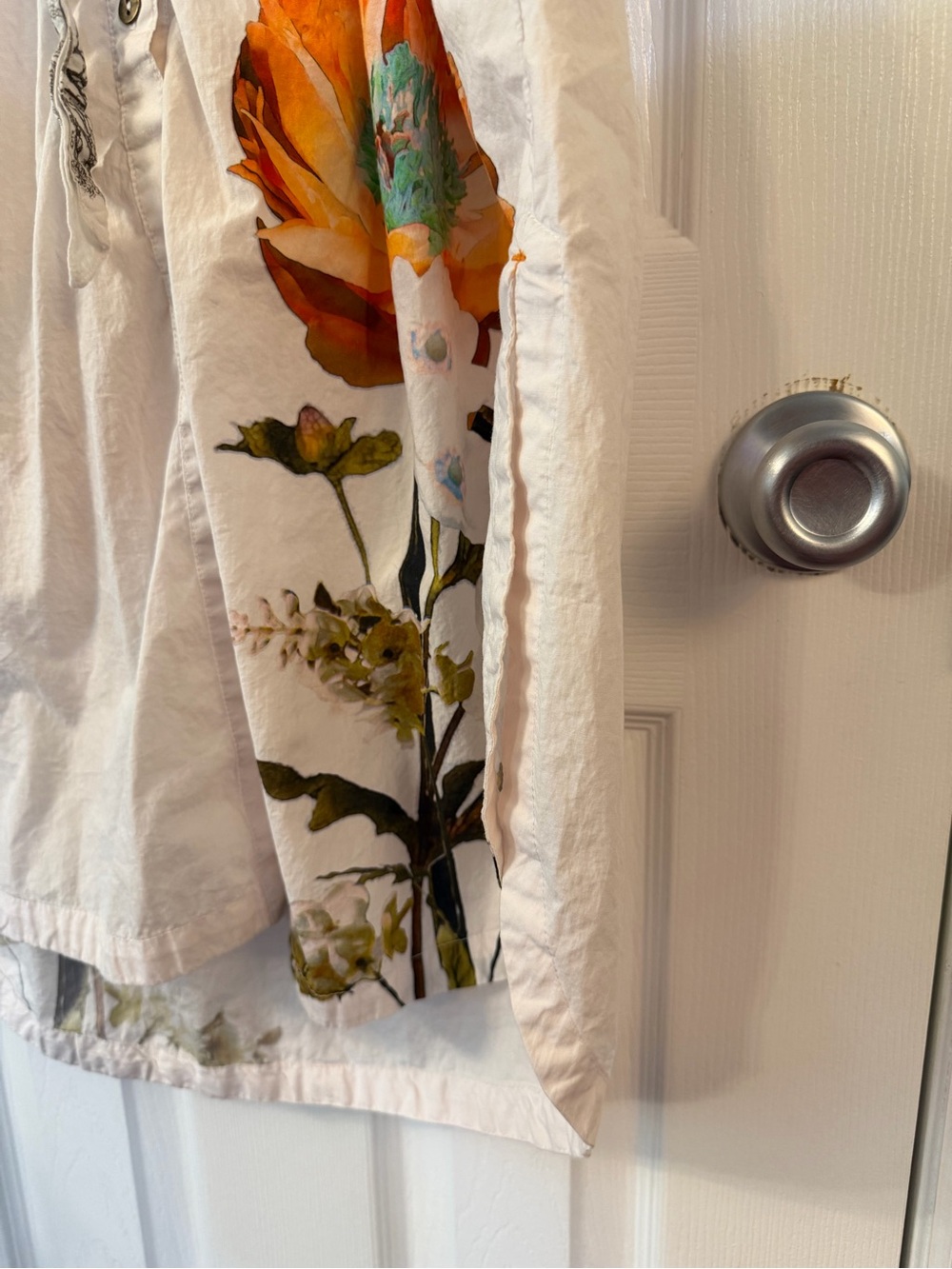 Maeve Anthropologie Floral Shirt Dress Small White Cotton Belted Midi Pockets - Picture 4 of 13